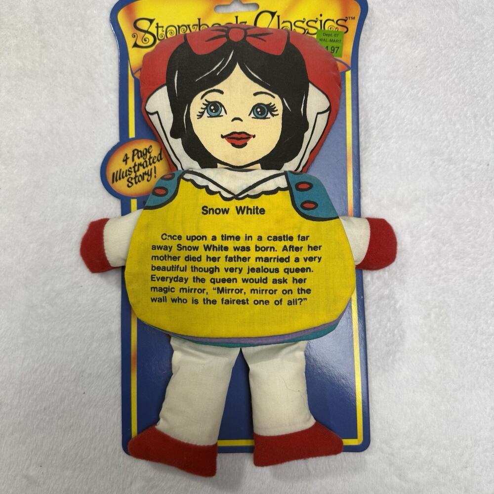 Snow White Seven Dwarves Plush Storybook Doll Flip Cloth Page Dan Dee 1980 Vtg